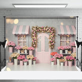 Lofaris Sweet Pink Grey Floral And Bokeh Wedding Backdrop